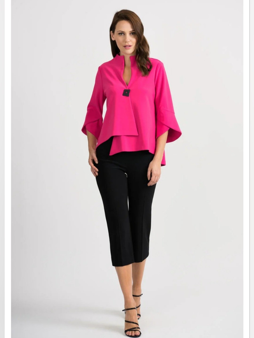 Joseph Ribkoff "Hyper Pink" Swing Jacket With Tulip Sleeves Size 16